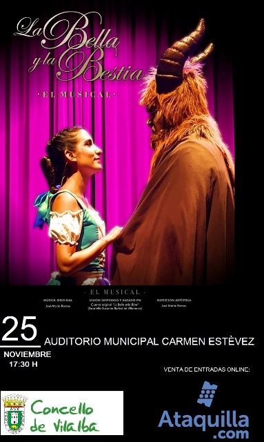 O musical LA BELLA Y LA BESTIA no Auditorio Municipal de Vilalba