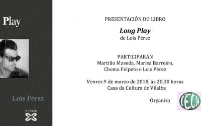 Acto do IESCHA: Presentación do poemario Long Play de Lois Pérez na Casa da Cultura de Vilalba