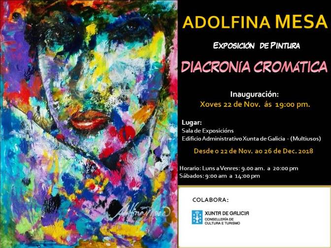 A artista e poeta Adolfina Mesa presenta a Exposición DIACRONÍA CROMÁTICA en Lugo